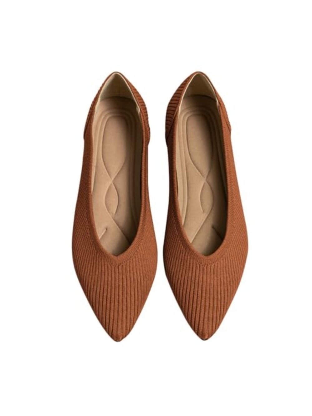 Women's Pointed Toe Knit Ballet Flats Slip On Comfortable Dressy Shoes